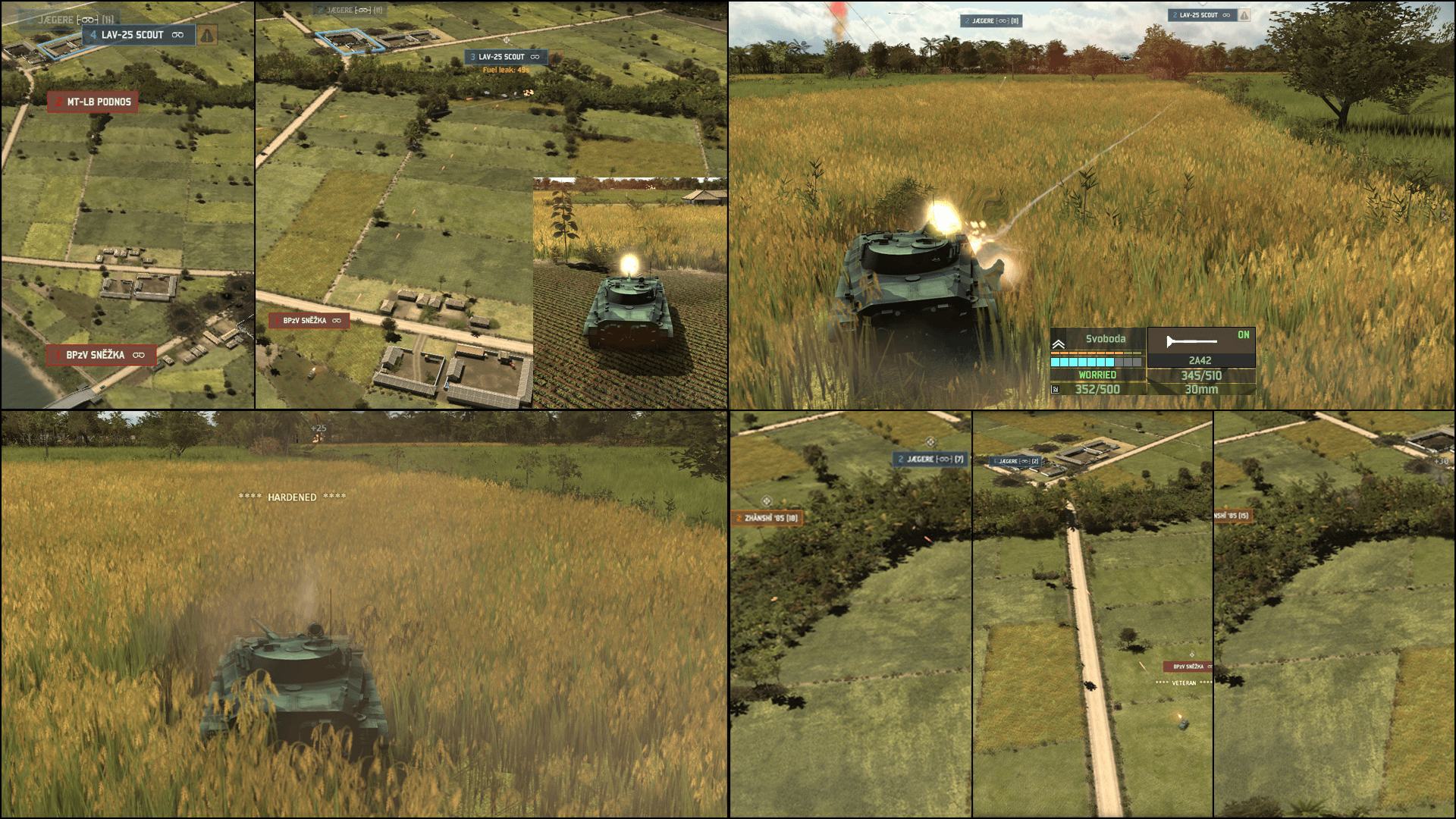 Figure 13. BPzV Sněžka vs 4x LAV-25 Scout & 2x Jaegere